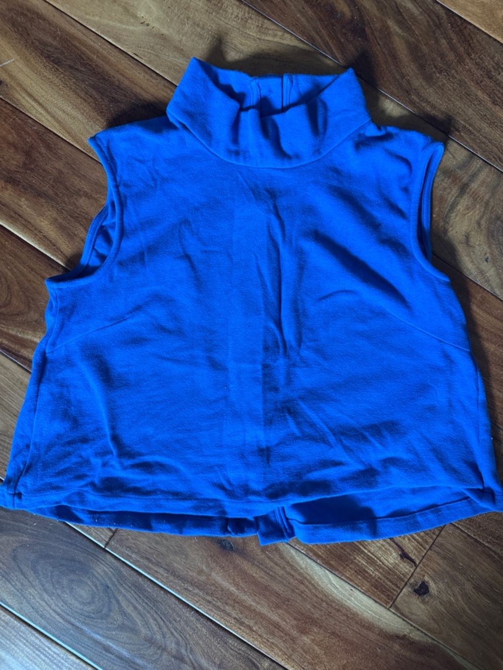 Buru Royal Blue Sleeveless Turtleneck Crop Top, small, GUC